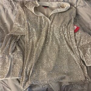 Vince Camuto Metallic Silver Top